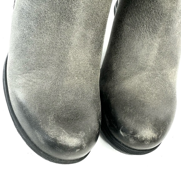 Sorel leather waterproof Joan of Arctic gray zip bootie ankle boot wedge 7.5 - Picture 3 of 13